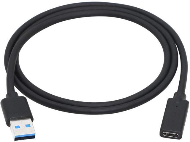 USB 3.0 Type A Male to USB 3.0 Type C Female Gold Plated Connector Converter Adapter (Black) (3ft)