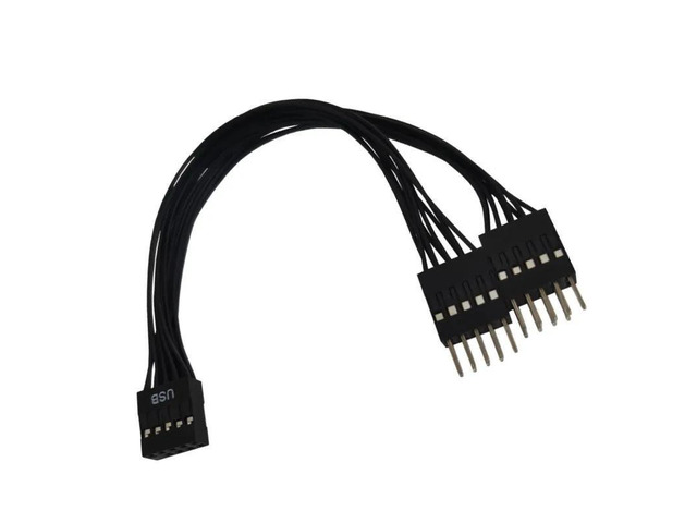 1Pc Computer Motherboard USB Extension Cable 9 Pin 1 Female To 2 Male Y Splitter Audio HD Extension Cable For PC DIY 17cm