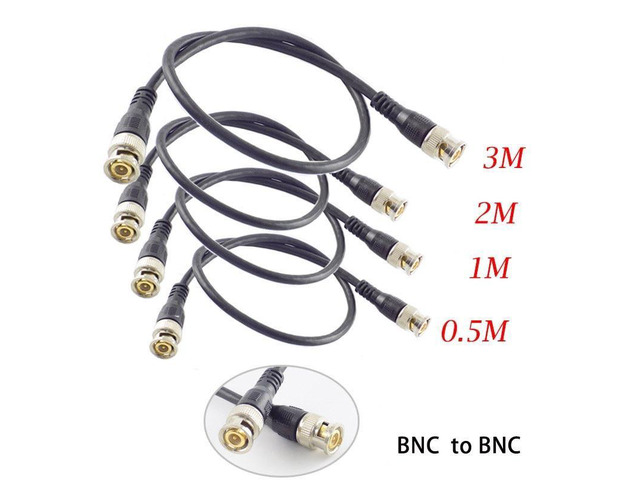 0.5M/1M/2M/3M BNC Male To BNC Male Adapter connector Cable Pigtail wire For CCTV Camera BNC Connection Cable Accessories L19(2M)