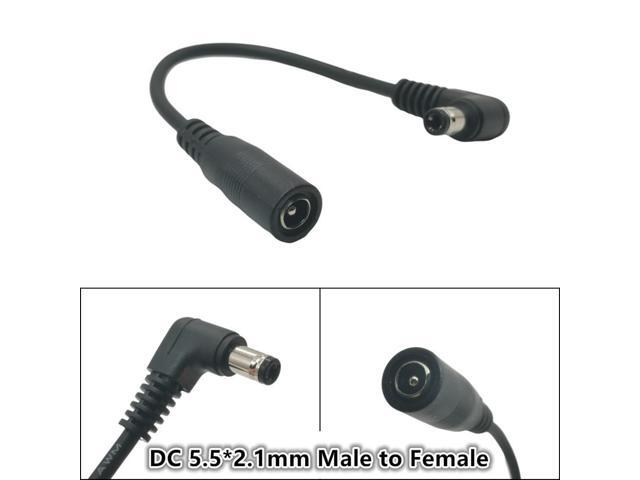 DC Power Cable Plug 5.5*2.1mm Male 90 Degree Right Angle To 5.5 x 2.1mm Female Adapter Extension Cable Cord for CCTV Camera 0.1m