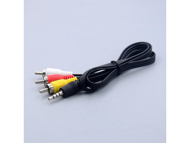 65cm 1m 1.5m 3.5mm Jack Plug Male To 3 RCA Adapter 3.5 To RCA Male Audio Video AV Cable Wire Cord(One point three) (1m)