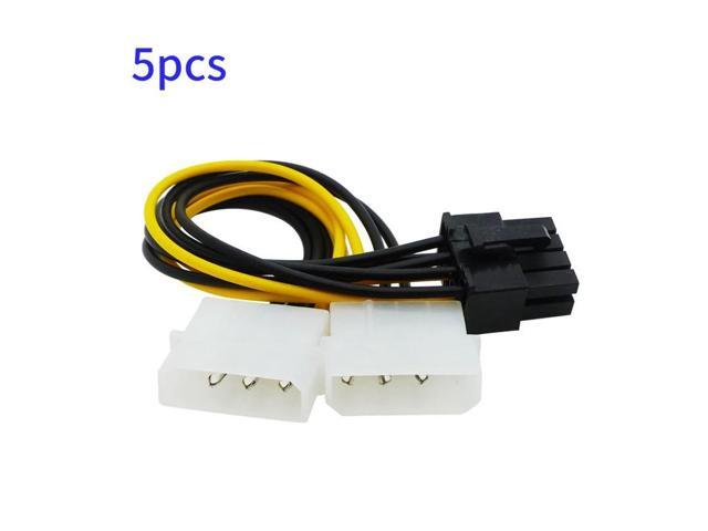 5 Pcs 18cm 8Pin to Dual 4Pin Video Card Power Cord 180W Y Shape 8 Pin PCI Express To Dual 4 Pin Molex Graphics Card Power Cable