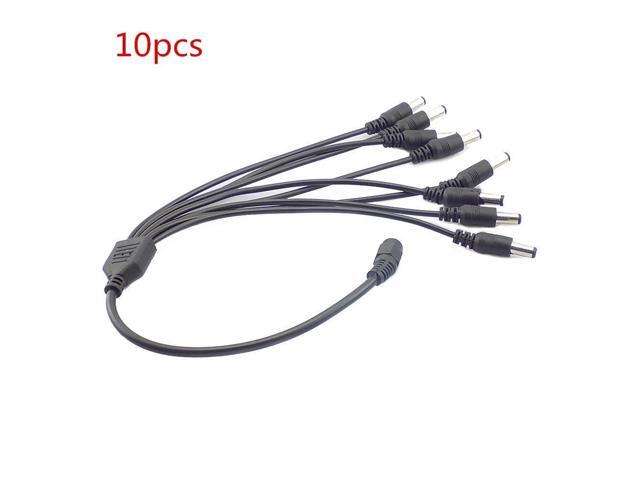 10pcs 1 Female to 8 Male Splitter Cable Plug adapter connector wire 12V DC Power Supply Adapter for Camera led strip light L19