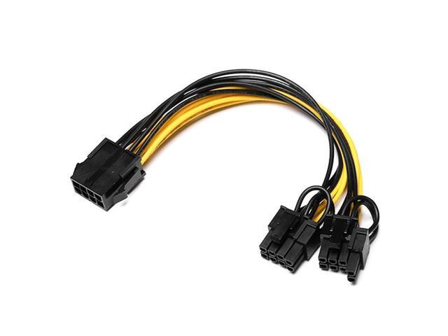 12V EPS CPU 8 Pin to Dual 8(6 2) Pin PCIE PCI Express Adapter for Graphics Card Power Extension Cable 20cm