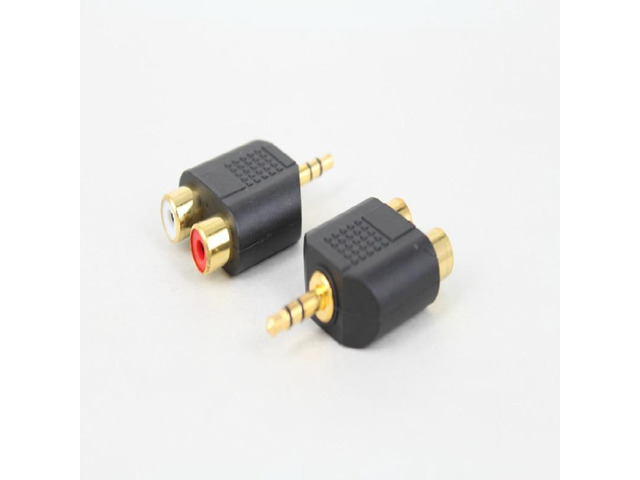 1 Pair 3.5mm Male To Female 2rca Gold-plated Audio Connector Computer TV One and Two 3.5 Plug Lotus Female Audio Adapter