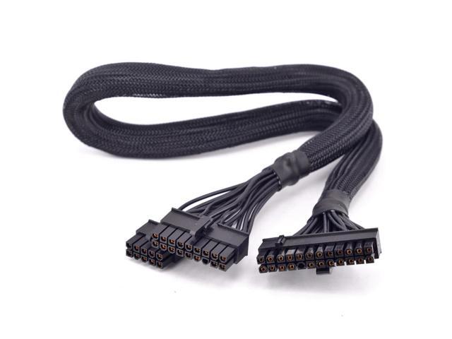 24Pin ATX Power Supply Cable 18+10Pin to 20+4 Pin Sleeved for Seasonic Snow Silent 750W 1050W PSU Modular