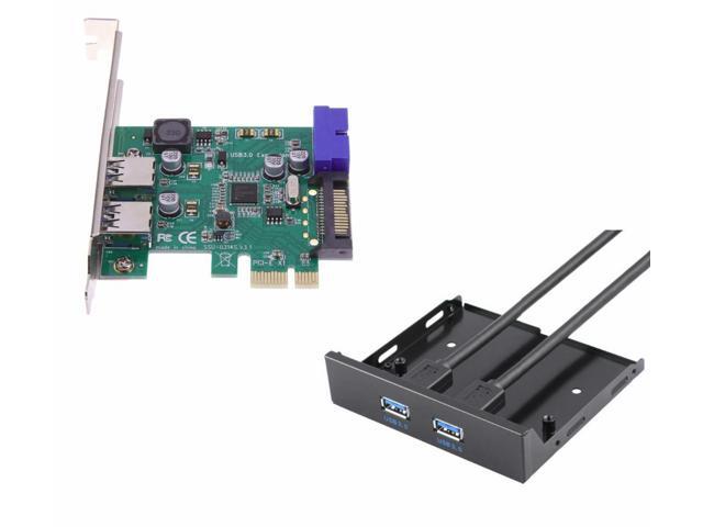 4 Port USB 3.0 PCIE PCI Express Control Card Adapter+20pin to 2 port usb3.0 hub 3.5 Floppy bay Front Panel NEC chipset
