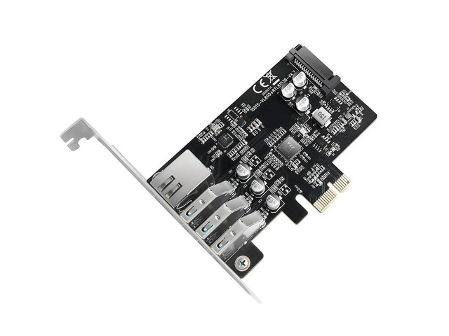 FOR 3 Port USB3.0 Expansion Card PCIE X1 To 5GBPS Hub Docking Station RJ45 Ethernet 1000Mbps Desktop Adapter Converter