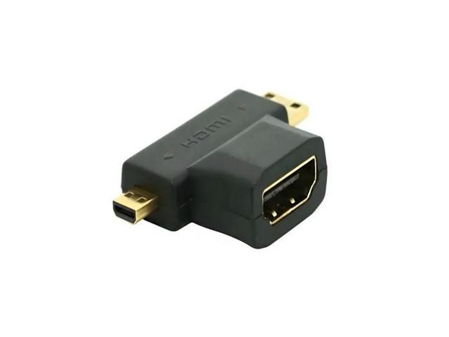 FOR 3-in-1 1080p HDMI Female to Micro Mini HDMI Male Adapter Con ter Type D C A