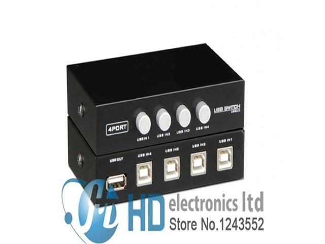 FOR 4 Ports USB 2.0 Sharing Switch Switcher Adapter Box For PC Scanner Printer