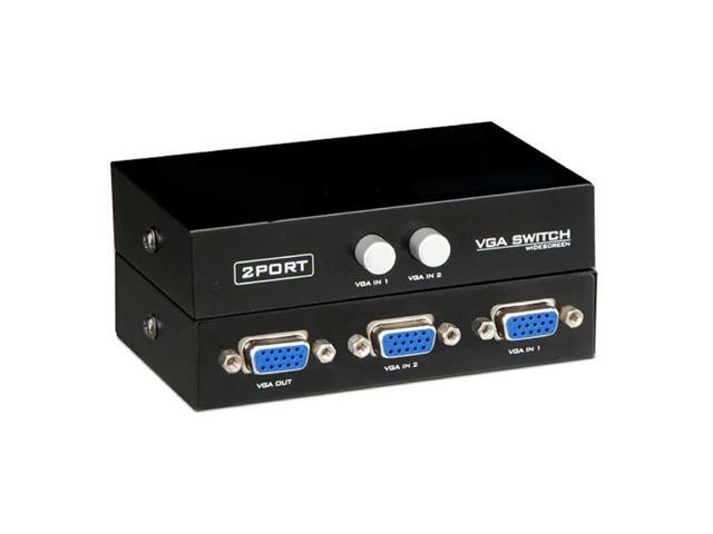 FOR 2 in 1 out 2 Port VGA SVGA Monitor Sharing Sharer Selector Remote Switch Box Adapter For LCD PC TV Monitor Keyboard