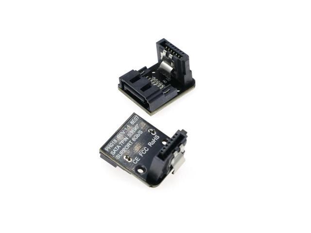 FOR 2Pcs/lot SATA Female to Male Adapter with Lock and 90 Degree Elbow for PC Hardware and Motherboard