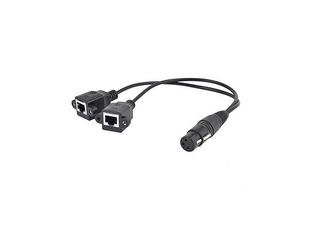 FOR Female to 2 RJ45 Female DMX512 Decoder Adapter Cable XLR to RJ45 Stage Light Network Port Signal Cable 30CM