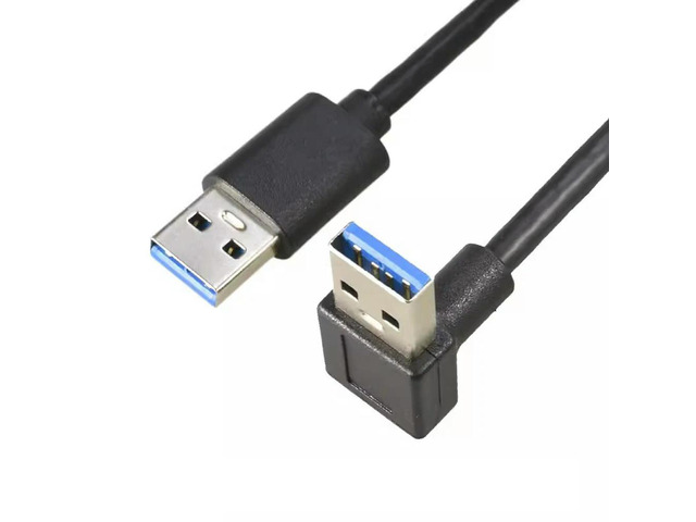 FOR Elbow Dual-head Usb3.0 Data Cable Male To Male Two Removable Hard Disk Cable Up And Down Left And Right Elbow High Speed