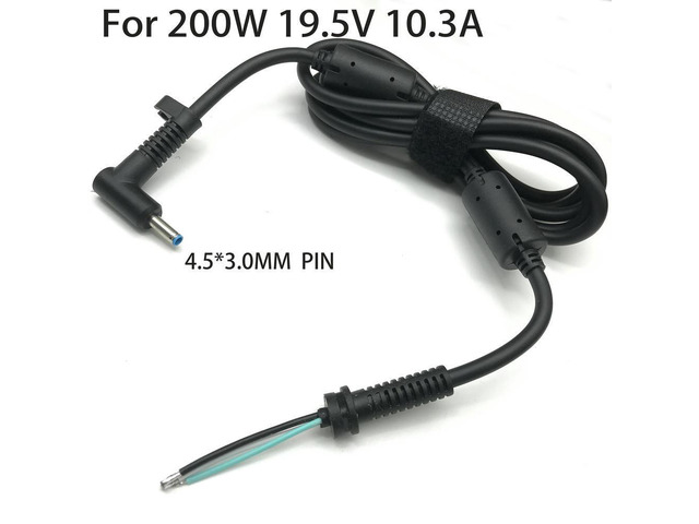 FOR DC 4.5*3.0MM Pin Power Supply Plug Connector With Cord Cable For 19.5V 10.3A 200W Laptop Adapter Hight power 1.5m