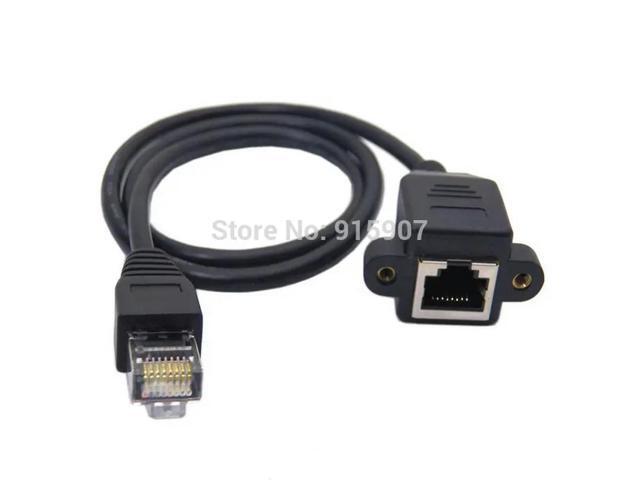 FOR Cable 30cm 8P8C FTP STP UTP Cat 5e Male to Female Lan Ethernet Network Extension Cable with Panel Mount Holes