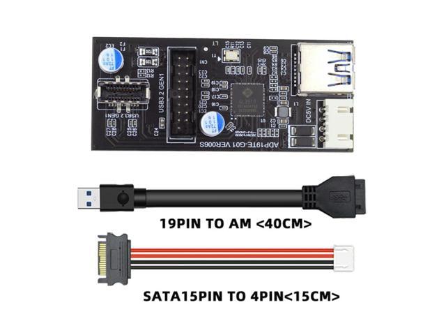 FOR Dual Ports USB 3.0 19/20Pin Female to Single 19/20Pin Header for Adapter PCBA Type Splitter HUB 5Gbps