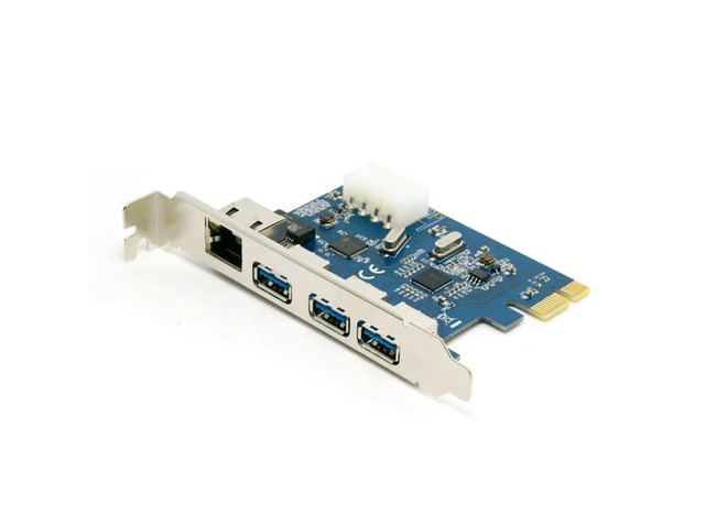 FOR PCI-e to External 3 ports USB 3.0+ RJ45 Gigabit Ethernet USB3.0 + 1000M LAN Combo PCI express card