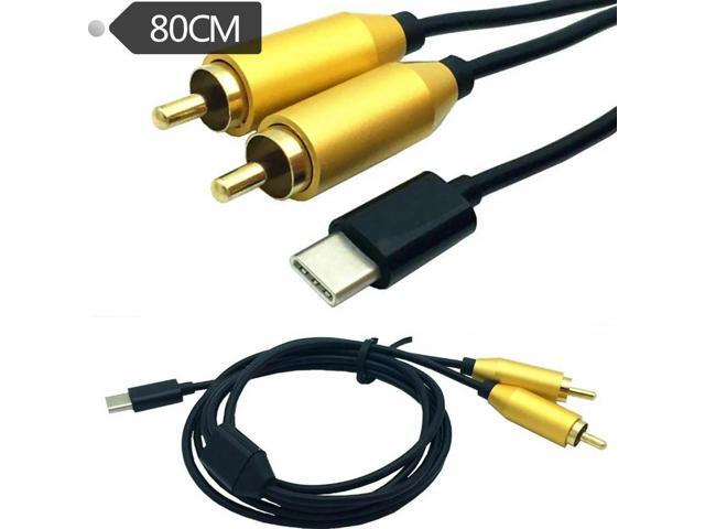 FOR Type-c To 2rca Male Dual Lotus Mobile Phone Mi 6 Letv Pro 3 Music Max X900 1max Audio Line 0.8m