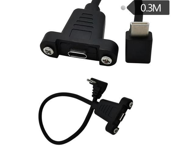 FOR 6- USB2.0 TYPE-C Male to female 90 bent tape Screw fixing Baffle wire with ear digital phone wire
