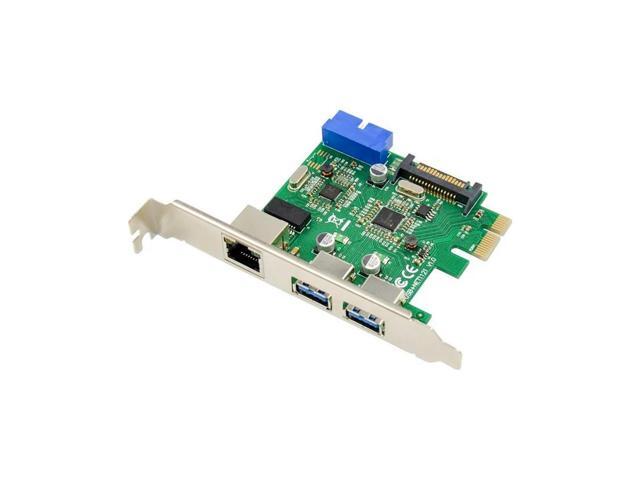 FOR Super-Speed PCI-E to USB 3.0 + Gigabit RJ45 LAN Network Control Card Dual Chip Control 2 port usb3.0 to pcie 1000M