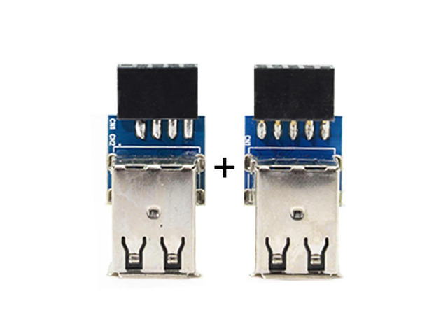 FOR 2pcs USB 2.0 Type-A Female / USB 2.0 Type-B Female to 9Pin/10Pin Motherboard Female Header for Adapter Converter Vertical Type