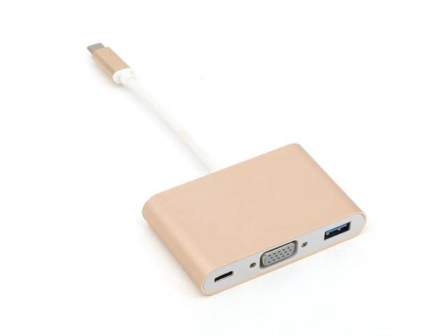 FOR Expansion Dock Screen Projector Converter Connector Type-c To Vga usb3.0 pd Three-in-one HUB