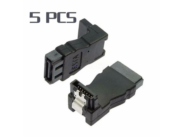 FOR 5pcs/lot SATA 7Pin Male to Female Angled Type 90 Degree Extension converter adapter