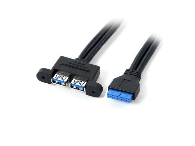 FOR 2P USB 3.0 Female Screw Mount to Motherboard 20pin Header Cable 50cm w O Bracket