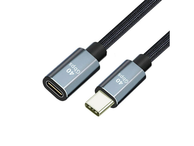 FOR USB4 Extension Cable Male to Female 40Gbps with 100W Charging and 8K 60Hz Compatible with TB3/4