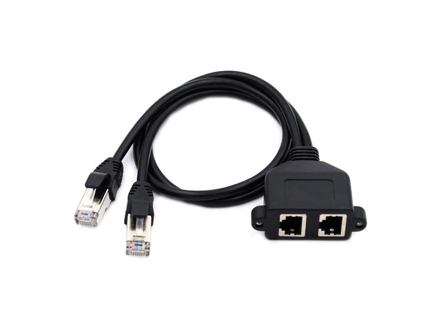 FOR 8P8C FTP STP with Panel Mount Holes Dual Ports UTP Cat6 Male to Female Lan Ethernet Network Extension Cable