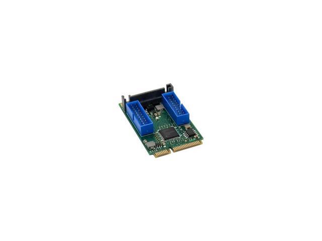 FOR Mini PCIE to dual 19PIN USB3.0 expansion card 720202 chip 2-ports 20pin to 4 port usb 3.0 mini pci-e to usb hub adapter