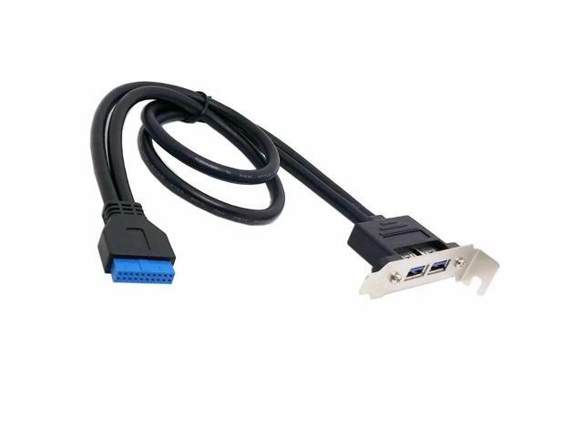 FOR 50cm Dual Port USB 3.0 to Motherboard Mainboard 20pin Header Cable w/ Rear PCI Short Low Profile Bracket
