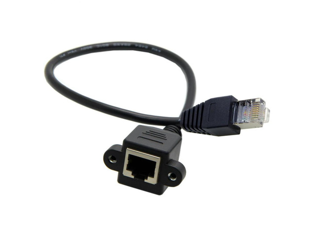 FOR 8P8C FTP STP UTP Cat 5e Male to Female Lan Ethernet Network Extension Cable with Panel Mount Holes 0.