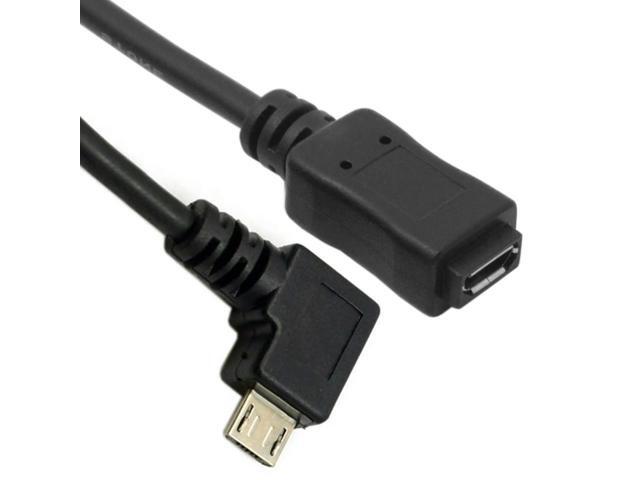 FOR 90 Degree Right Angled Micro USB 2.0 Male to Female Tablet Phone Extension Cable