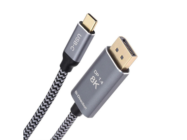FOR For Laptop Monitor 1.8m to USB 3.1 Type C USB-C Displays Reversible HDTV 1.4 DP Source Male 4K HDTV Cable