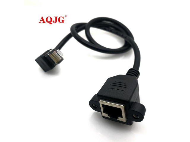FOR 30cm 60cm 1M 1.5M 90 s UP RJ45 Male to Female Screw Panel Mount Ethernet LAN Network Extension Cable converter
