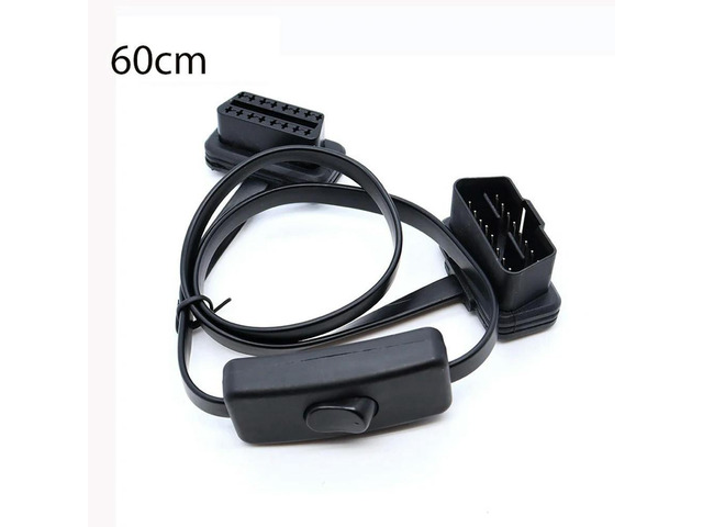 FOR 60CM OBDII Extension Connector Male to Female OBD OBD2 16PIN 8 Cords Connection Flat Thin as Noodle For Automobile fault diagn