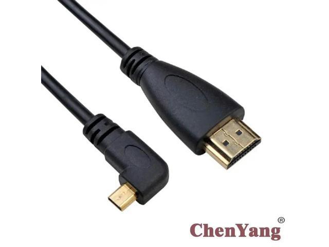 FOR Right Angled 90 Degree Micro HDTV to HDTV Male HDTV Cable for Cell Phone Tablet Camera