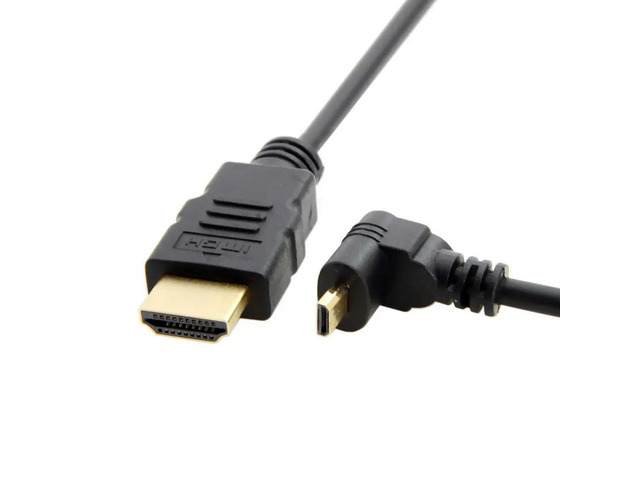 FOR Up Down Angled 90 Degree Micro HDTV to HDTV Male HDTV Cable for Cell Phone Tablet Camera