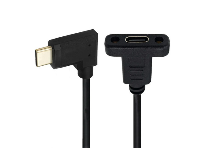FOR USB C Type-C Male To Female Extension Data Cable with Panel Mount Screw Hole 10Gbps 0 0.6m/1m/1.8m