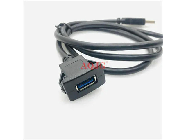 FOR 1M/2M Socket Cable USB 3.0 Auto Car Flush Mount Male to Female Extension Cord Dashboard Panel Square Audio Line for Motorcycle