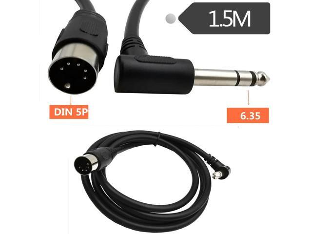 FOR MIDI Din 5Pin Male to Monoprice 6.35mm (1/4 Inch) Male TRS Stereo Audio Cable 1.5m Fpr Audio microphone