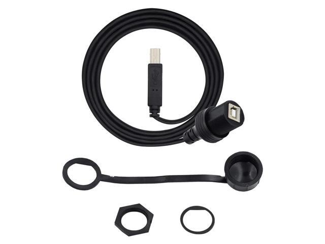 FOR 1m Waterproof Dustproof 480Mbps USB2.0 Standard B Type Male to Female Extension Data Power Cable Car Panel Mount Design