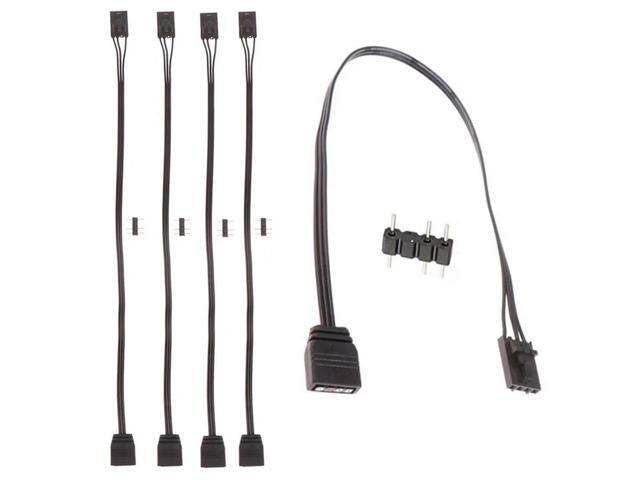 For 5Pcs for 4PIN RGB to Standard ARGB 3-Pin 5V Adapter Connector RGB Cable 25cm