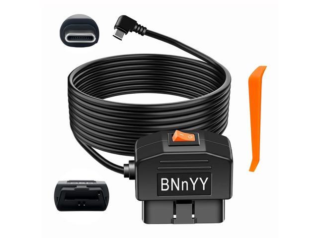 OBD2 to USB C Power Adapter for Dash Cam, Hardwire Kit with Parking Mode, Low Voltage Protection (11.6V/23.4V), Acc Detection, Plug and Play.