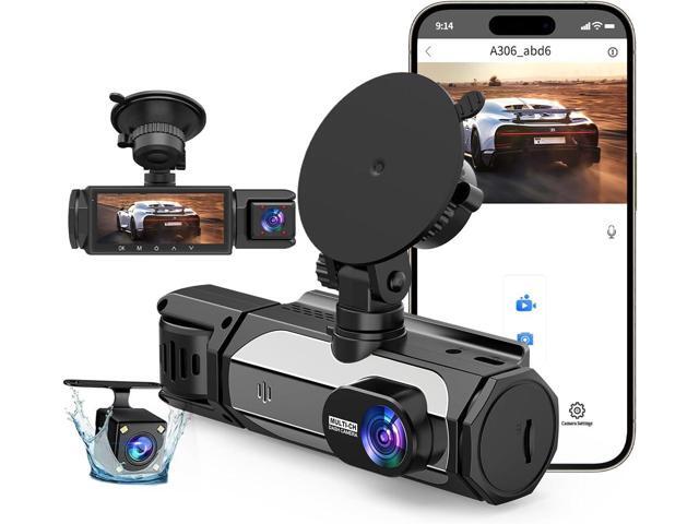 Dash Cam Front and Rear, 1080P Dash Camera for Cars, 3 Channel Car Camera Front Rear and Inside/Back with 32GB Card 5G Wireless WiFi, Loop...