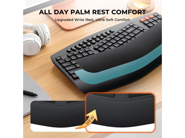 MEETION Ergonomic Keyboard and Mouse, Multi-Device Bluetooth Keyboard and Mouse Wireless, 4 DPI Adjustable Mouse, Full-Sized Split Keyboard, for...