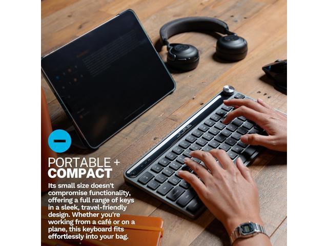 JLab Epic Mini Wireless Keyboard, Black, 108 Keys, Connect Via Bluetooth or USB Wireless Dongle, Multi-Device Toggle, Soft Touch Keys, Smart Media...