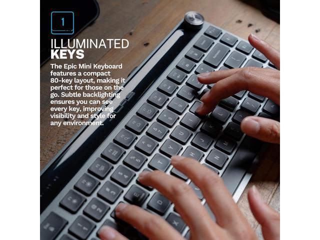JLab Epic Mini Wireless Keyboard, Black, 108 Keys, Connect Via Bluetooth or USB Wireless Dongle, Multi-Device Toggle, Soft Touch Keys, Smart Media...